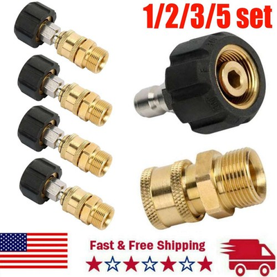 #ad Pressure Washer Hose Connector Adapter Set Quick Connect Gun to Wand M22 to1 4in $39.38