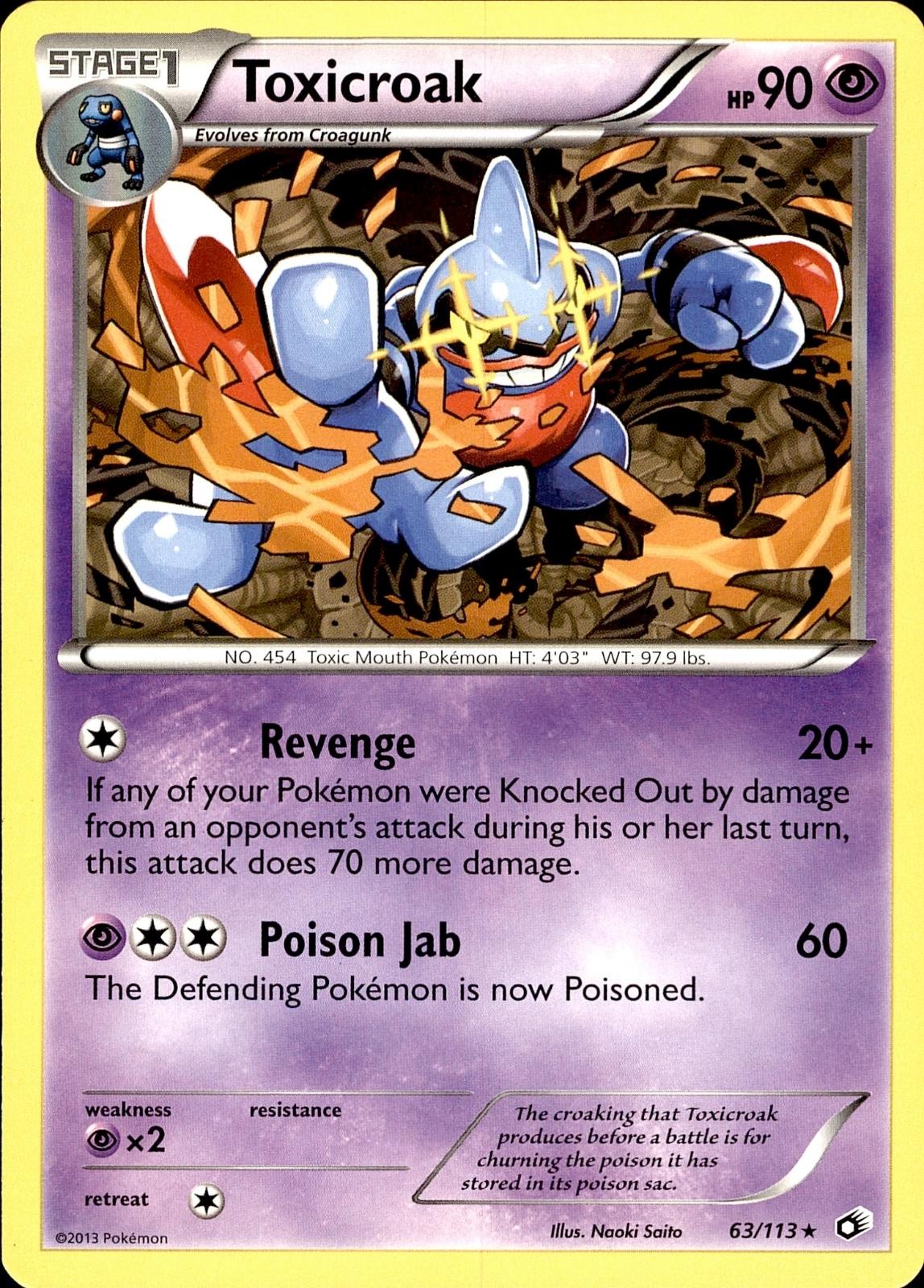 POKEMON TOXICROAK 63 LEGENDARY TREASURES 113 RARE LP