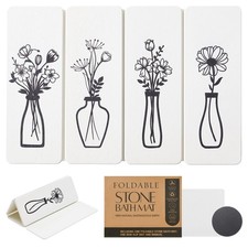 Foldable Stone Bath Mat - 24x16 Inch, Diatomaceous Earth Fast Absorbent Large...