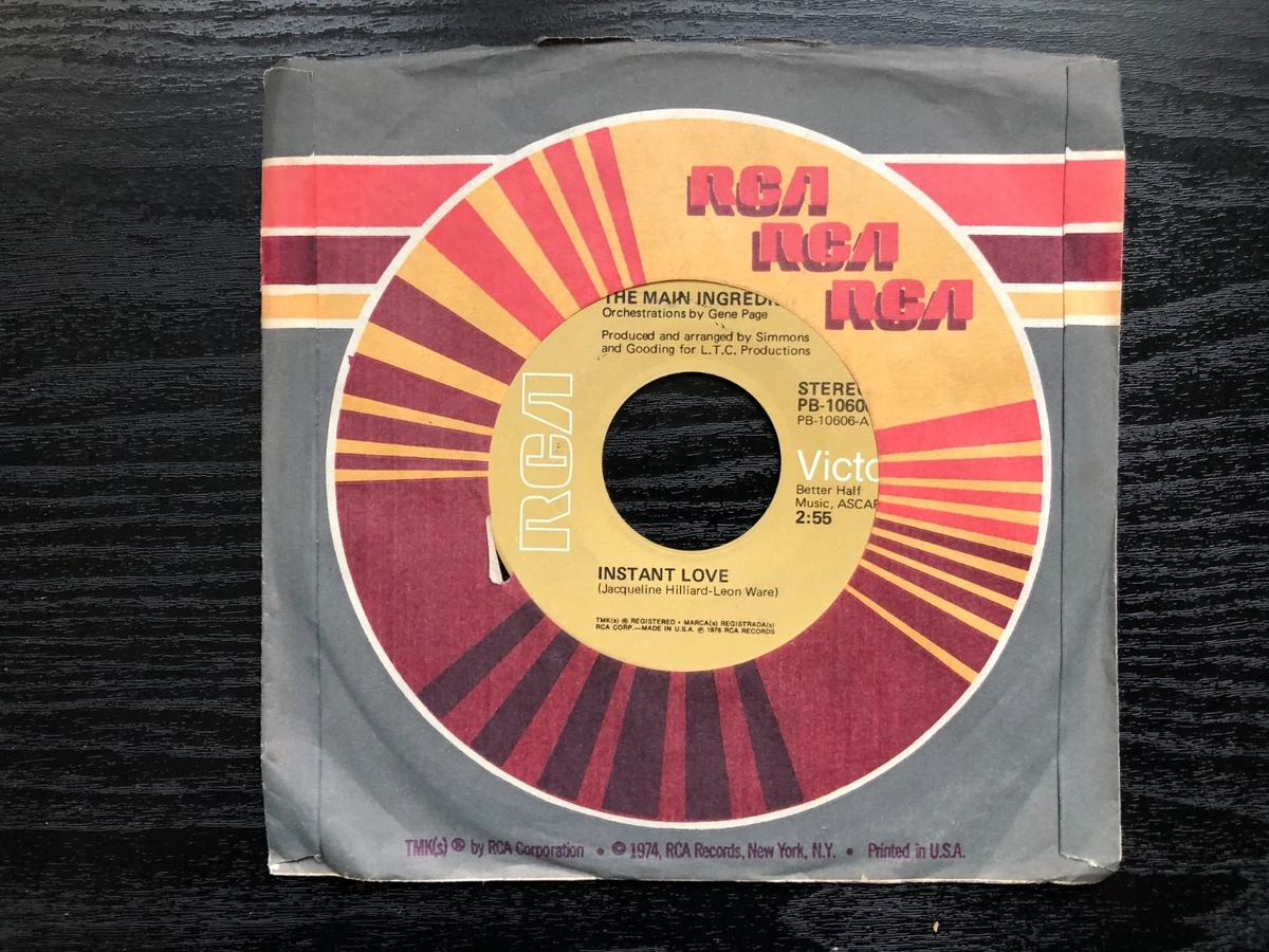 洋楽 The Main Ingredient Instant Love 7inch The Main Ingredient INSTANT LOVE Original 1976 RCA 45 rpm single