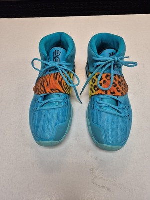 Men's Basketball Nike Kyrie Irving 6 Oracle Aqua Blue Animal Orange Size 12.5