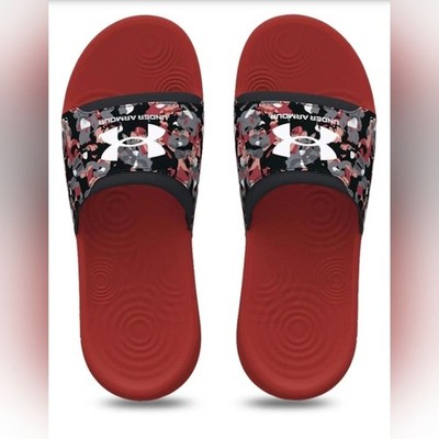 Under Armour UA Ignite Select Slides Men's Summer Red Camo Size 9 NWT *under*