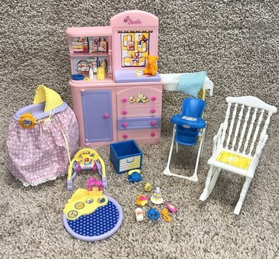 99% COMPLETE 2002 Barbie Happy Family Baby Nursery Playset  #47864 Doll VTG