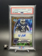2024 Bowman U Chrome Black & Gold Stealth Ref Auto /24 #PA-DG1 DJ Giddens PSA 10
