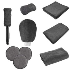 9 Pcs Car Wash Cleaning Kit Microfiber Towels Blush Sponge Wash Glove Polish Set