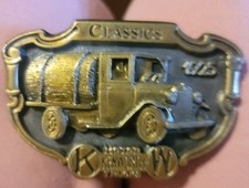 Classics Kenworth Enameled Goldtone Belt Buckle 1987 3.5x2.5 Inch Tonkin