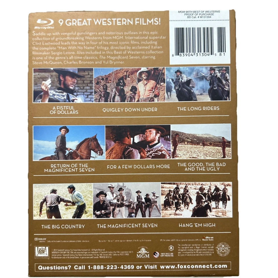 MGM Best Of Western’s Collection “90th Anniversary” Pre-Owned Blu-ray Set - Image 2 of 3