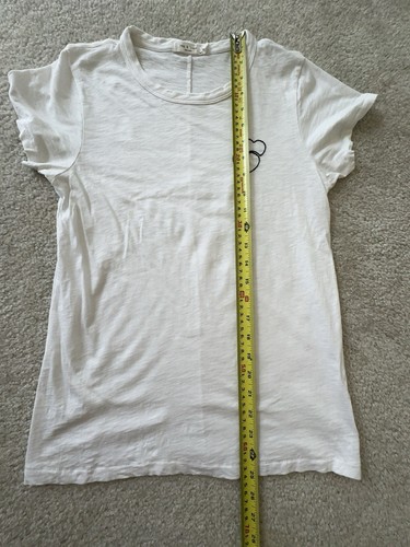 rag and bone White Double Heart T-Shirt Size S - Picture 5 of 8