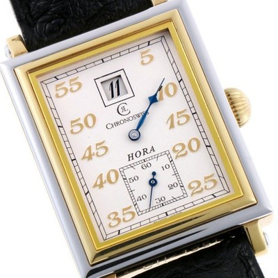 CHRONOSWISS HORA Regulator Jumping Hour CH1351 Manuell Elfenbein Gelbgold SS ...