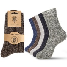 Alpaca Wool Socks Women Hiking Socks Warm Winter Thick 5-8 Multicolored 1629a5