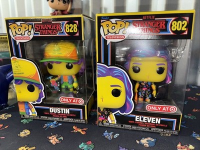 Funko Pop! Vinyl: Stranger Things Dustin & Eleven Blk Light Target Set Wow Look!