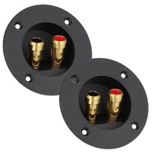 2 Pcs 3 Inch Speaker Box Terminal Cup Round Speaker Wire Connector Double Bin...