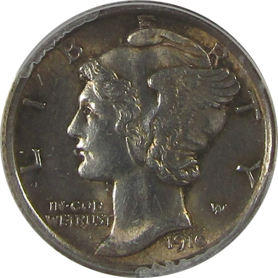 1916 Mercury Dime MS 63 FSB ANACS Silver Uncirculated SKU:I23022 - Image 3 of 4