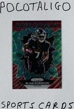 2023 Panini Prizm Bijan Robinson Green Wave Prizm Break #PB-8 Atlanta Falcons