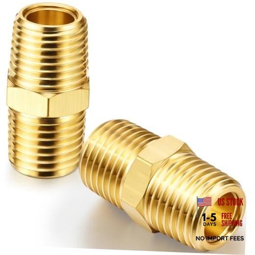 Pieces Brass Nipple 1/4 X 1/4 Inch Npt NPT Pipe Fitting 1/4 x 1/4 Inch NPT 2