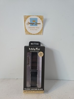 Moby Fox Classic Genuine Leather Black Smartwatch Band For Apple Watch 