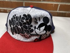 Disney Parks Mickey Mouse Graffiti Snapback Cap Hat Adult Blue, Red White