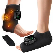3-in-1 Electric Foot Ankle Massager Brace Pain Relief Heating Vibration Therapy