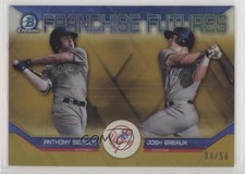 2018 Bowman Draft Gold Refractor 4/50 Anthony Seigler Josh Breaux #NYY 4l3