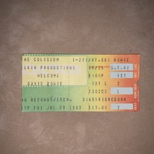 David Bowie Concert Ticket Stub Coliseum Richfield Ohio Serious Moonlight 1983