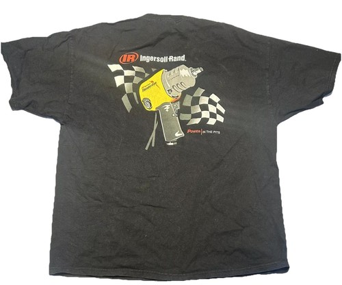 Ingersoll Rand Thunder Gun Titanium Black T Shirt Men’s XL NASCAR Extra Large