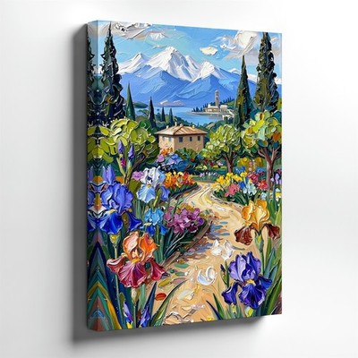 Wall Art Mountain Landscape Canvas Print Forest Stream Birds Nature Home Decor