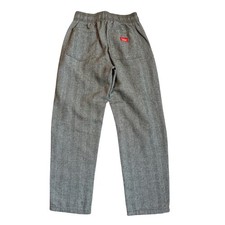 Cookman Chef Pants Milk Tweed Olive Herringbone Twill Elastic Waist Large