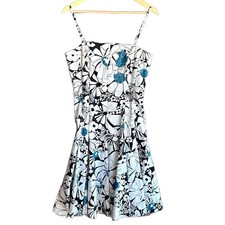 Nine West Women's Dress 8 Floral Vintage A Line Midi Retro Vibes Summer