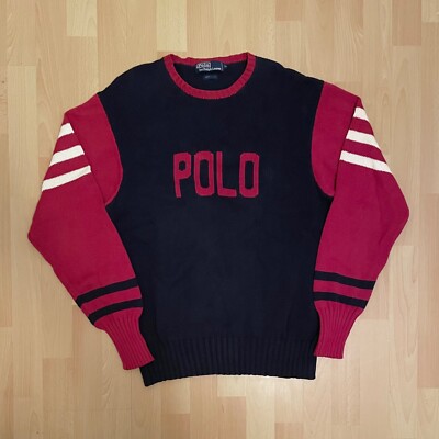 Vintage Ralph Lauren Polo Stadium 1992 Knit Sweater Olympic Games L Large