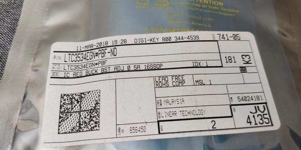 (2 PACK)  ~ LTC3534EGN#PBF /  LTC3534EGN#PBF-ND Switching Voltage Regulators - Image 3 of 4