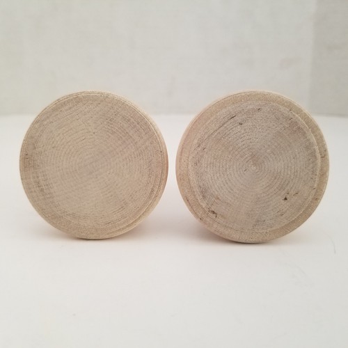 Candle Holders 2-Piece Set 2-5/8" Tall Unfinished Wood - Picture 4 of 9