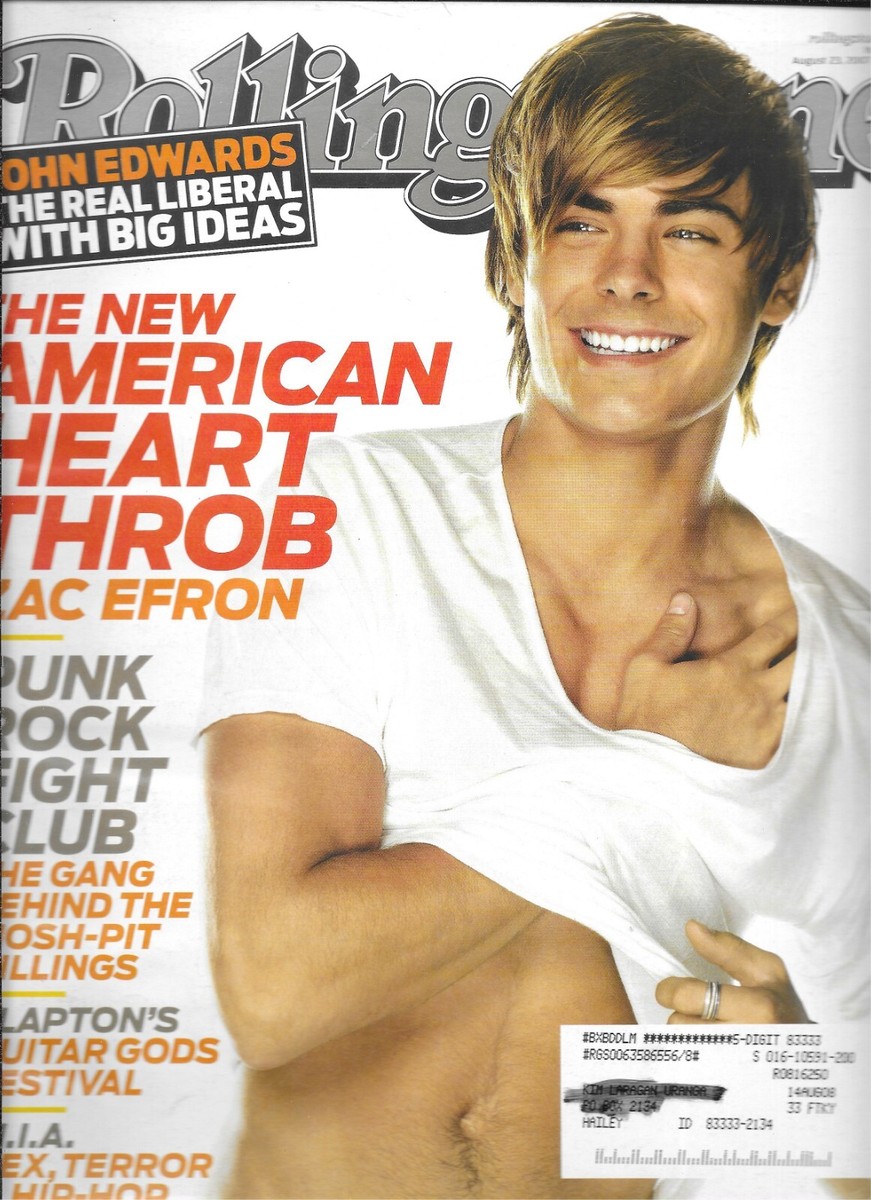 Rolling Stone Issue #1033, August 23, 2007 Zac Efron Cover