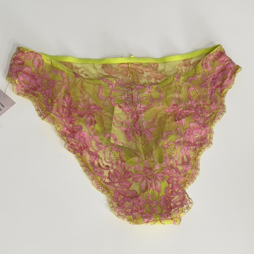 NWT Savage X Fenty Rihanna Neon Pink Floral Lace Sheer Mesh Panties Lingerie 3X - Picture 2 of 4