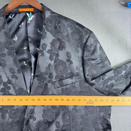 Tallia Blazer Uomo 56R Cappotto Sportivo Nero Colibrì Lucido Lusso Rose Tuta Giacca - Foto 5 di 15
