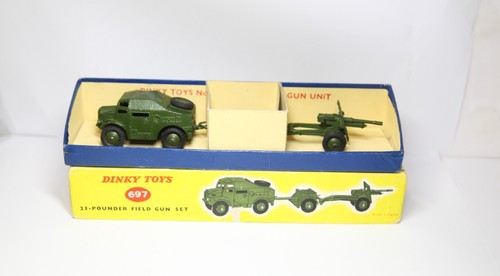 Dinky 697 25 Pounder Field Set In Original Box - Excellent Vintage Original
