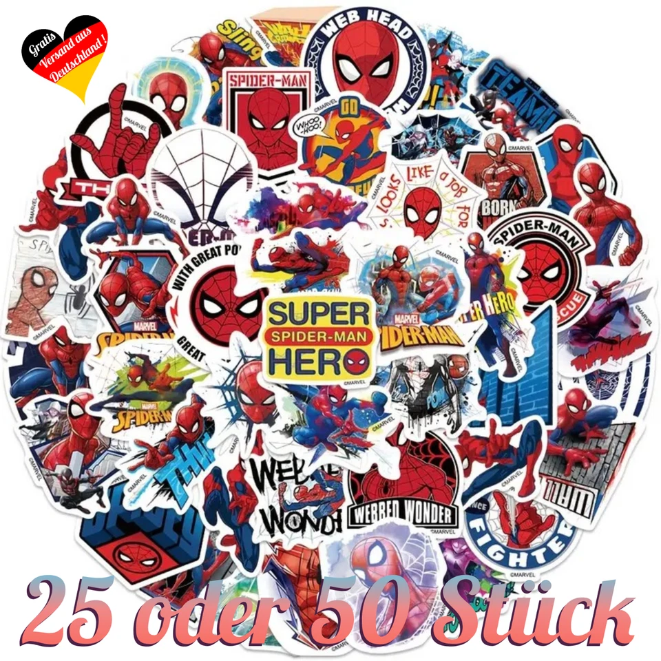 Marvel Spiderman Aufkleber ⭐️ Spiderman Sticker Bomb Wasserfeste Aufkleber Set - Bild 1 von 4