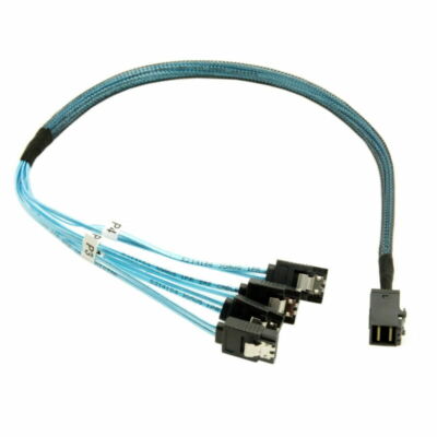 Cablecy 4 SATA 7pin Target Hard Disk to Internal Mini SAS HD SFF-8643 Host Cable