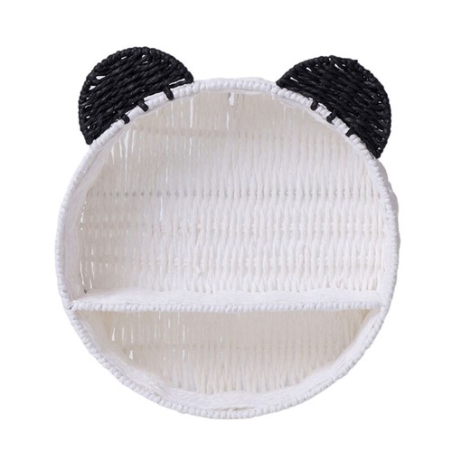 Cute Panda Ear Rattan Basket Storage Rack Small Plant Display Floatings ...