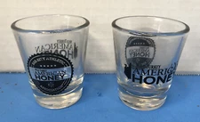 Wild Turkey American Honey Clear Shot Glass with Black Lettering LOT OF 2 