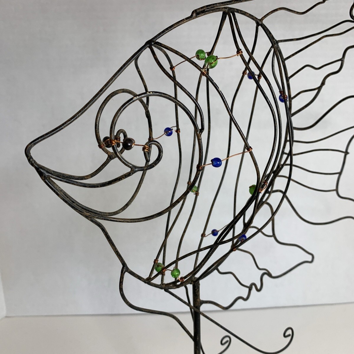 小市　　さかな　銅製アート Vintage Metal Wire Fish Art Sculpture Figure Nautical Sea