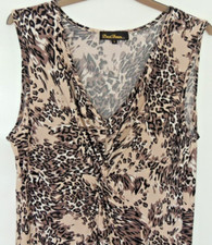 NEW PRINT FUSION ANIMAL PRINT STRETCHY EMPIRE SLEEVELESS MAXI DRESS SIZE LARGE