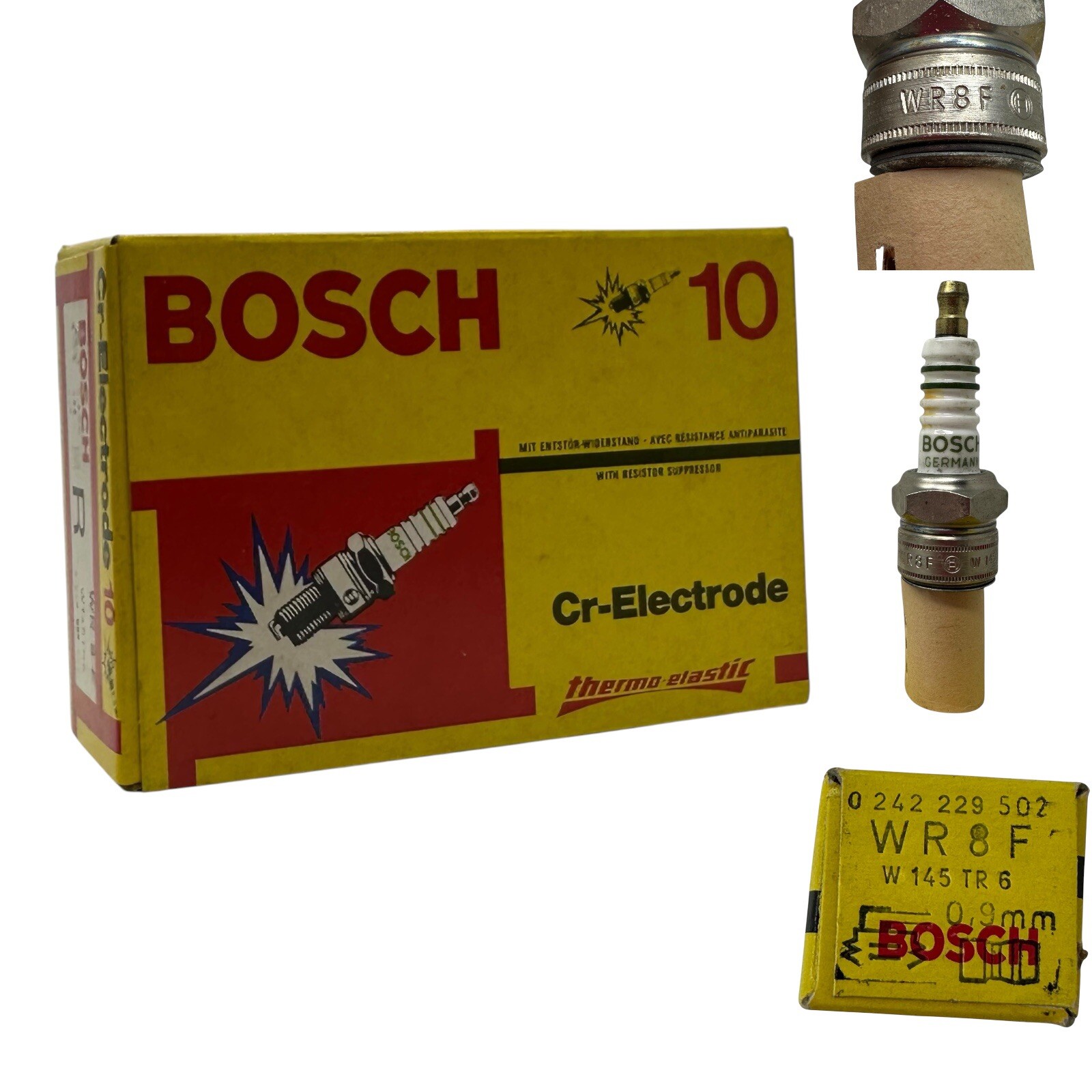 Lot of 10 Bosch Cr-Electrode Spark Plug WR8F 0242229502 Germany SEALED