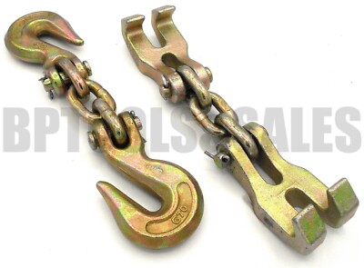 Two Hook Chain 2pc SET Double Claw Hook Chain & Double G70 Hook Chain Pull Auto Body ...