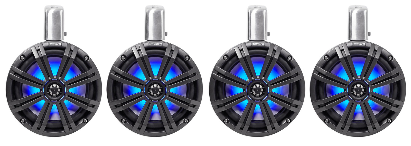 4 KICKER 45KMTC8 - 8 башенных динамиков для морского вейкбординга мощностью 1200 Вт со светодиодами KMTC8 207790₽