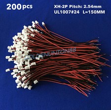 200PC JST-XH-2P connector 150mm UL1007 24 Cable wire Pitch2.54mm JST XH 2Pin