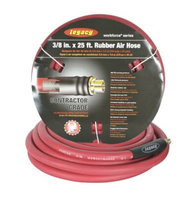 Legacy Manufacturing LEGHRE3825RD2 Workforce Air Hose, 3/8 in. x 25 ft., 1/4 Fit