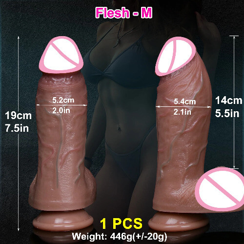 Realistische--dicken-Dildo-Doppel-Silikon-kleinen-Penis-Frau-Mann-Sexspielzeug- - Bild 14 von 21