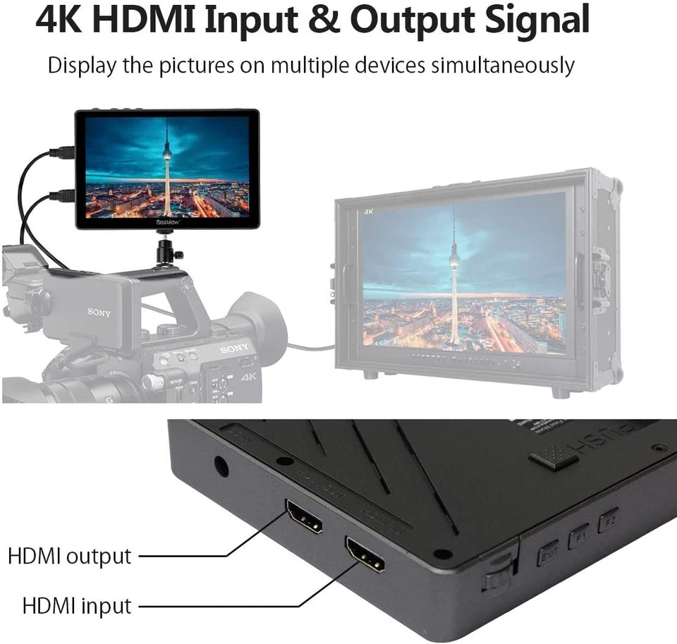 Desview R7 7'' On-Camera Touchscreen Field Video Monitor 4K HDMI 1000nits 3D LUT - Image 2 of 4