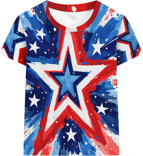 Boys 4Th of July Shirts American Flag T-Shirts Kids Patriotic Independence Day M - Picture 11 of 19