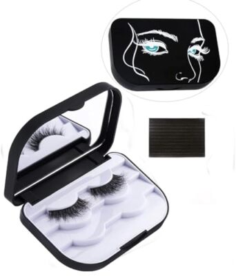 False Eyelash Storage Case with Mirror Lash Organizer Holder Box Empty Make
